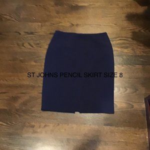 St. John Pencil Skirt Navy EUC Size 8